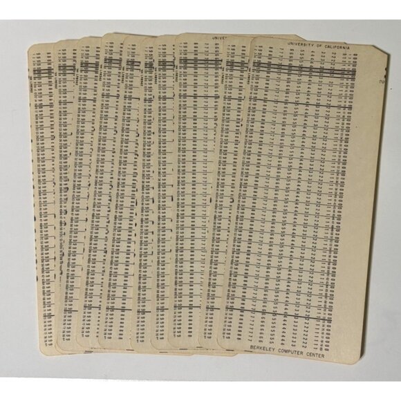 Ibm Other - Lot 10 Vintage Computer Data Punch Cards Berkeley Computer Science University